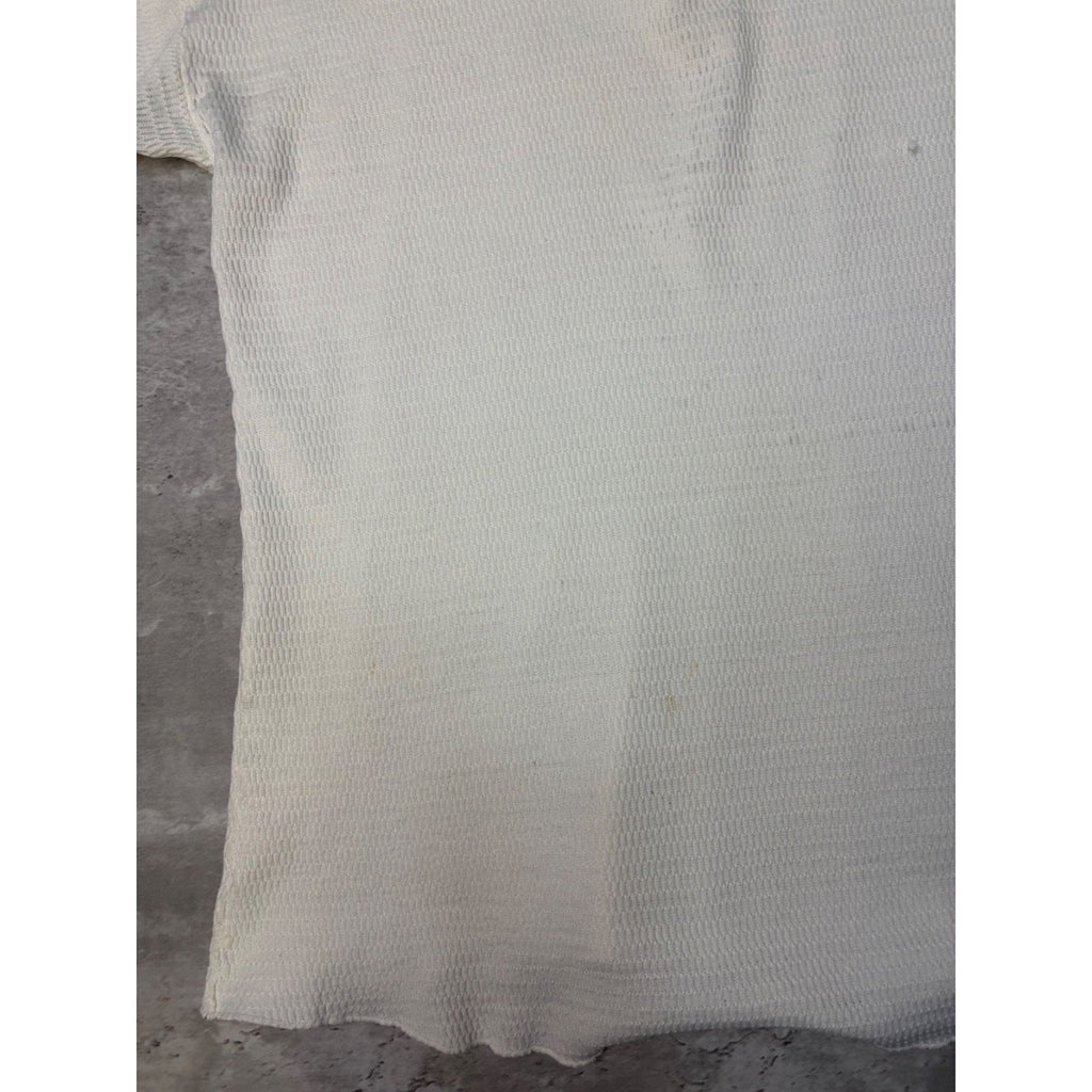 Vintage 1970s Hanes Waffle Print Thermal Long Sleeve T-Shirt Size XL