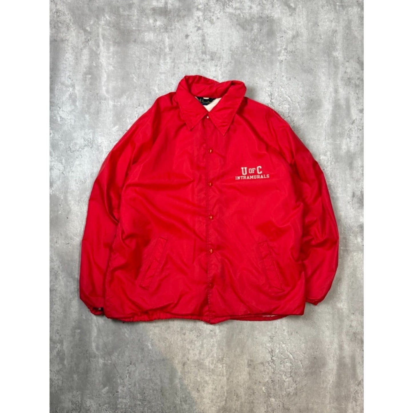Vintage 70s/80s U Of C NCAA Graphic Spellout Coaches Jacket Size XL