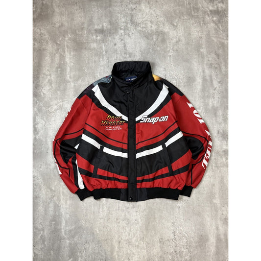Vintage 90s Doug Herbert Snap On Racing All Over Print Full Zip Jacket Size XL