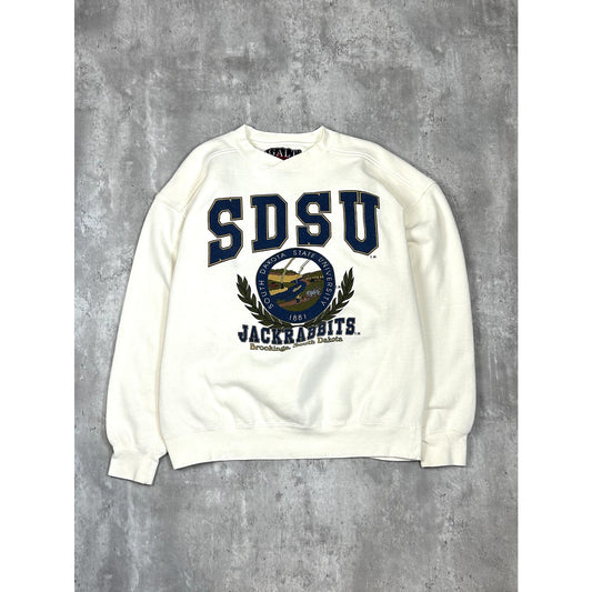 Vintage 90s SDSU Jackrabbits NCAA Collegiate Crest Graphic Sweatshirt Size Large