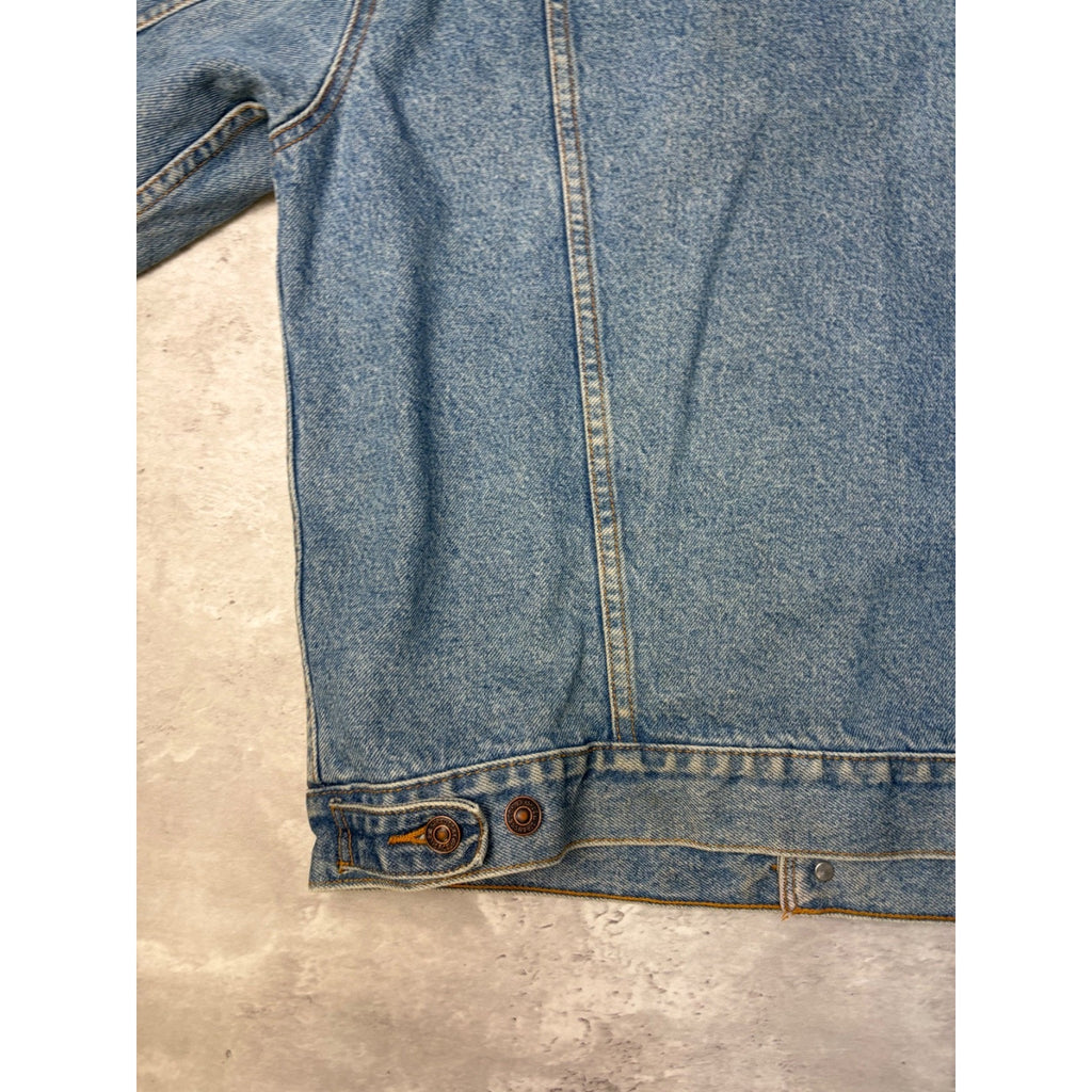 Vintage Levis Red Tab Blanket Lined Medium Wash Denim Trucker Jacket Size Large