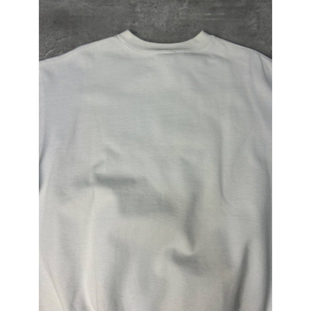 Vintage 90s Quiksilver Embroidered Spellout White Sweatshirt Size Large