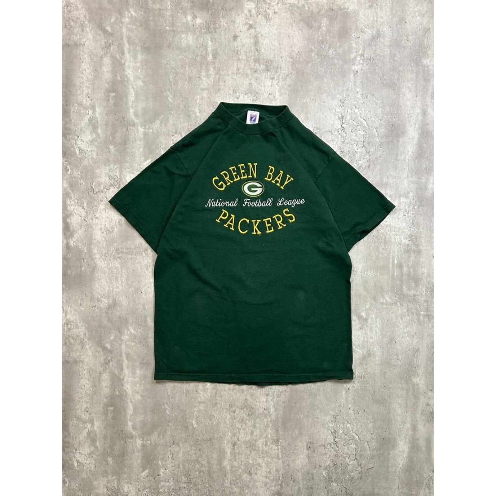 Vintage 90s Green Bay Packers NFL Embroidered Spellout Football T-Shirt Sz Large