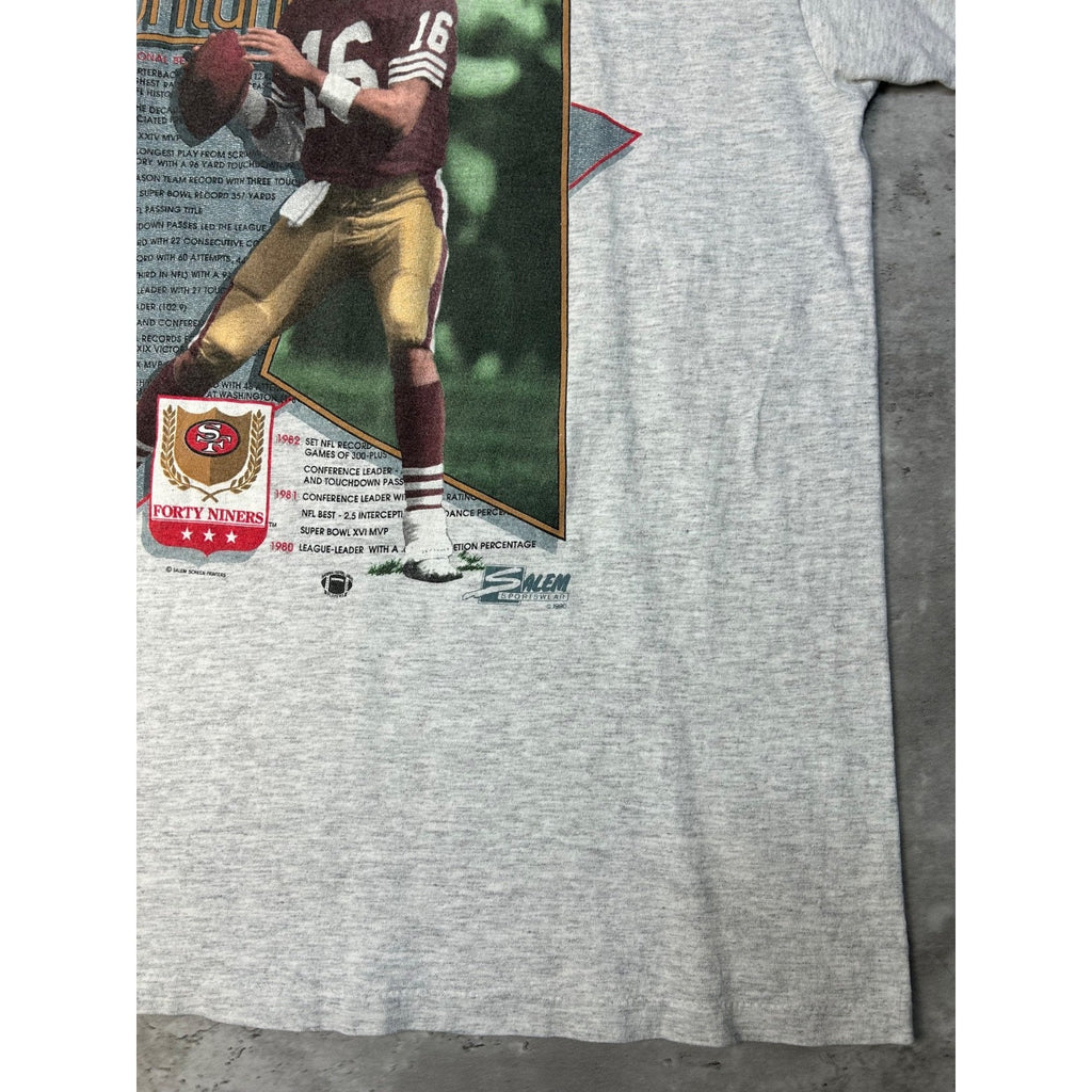 VTG 1987 Joe Montana #16 San Francisco 49ers NFL Player Graphic T-Shirt Sz Large