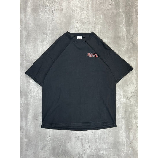 Vintage 90s Stick Figure Biker Comedy Graphic T-Shirt Size XL Black