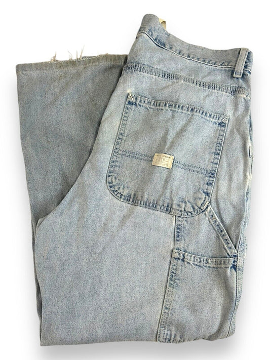 Vintage Gap Light Wash Denim Work Wear Carpenter Pants Size 34W Blue