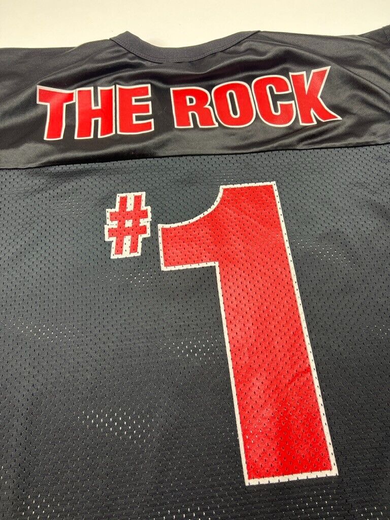 Vintage 90s WWF The Rock #1 Football Jersey Size 48 Large