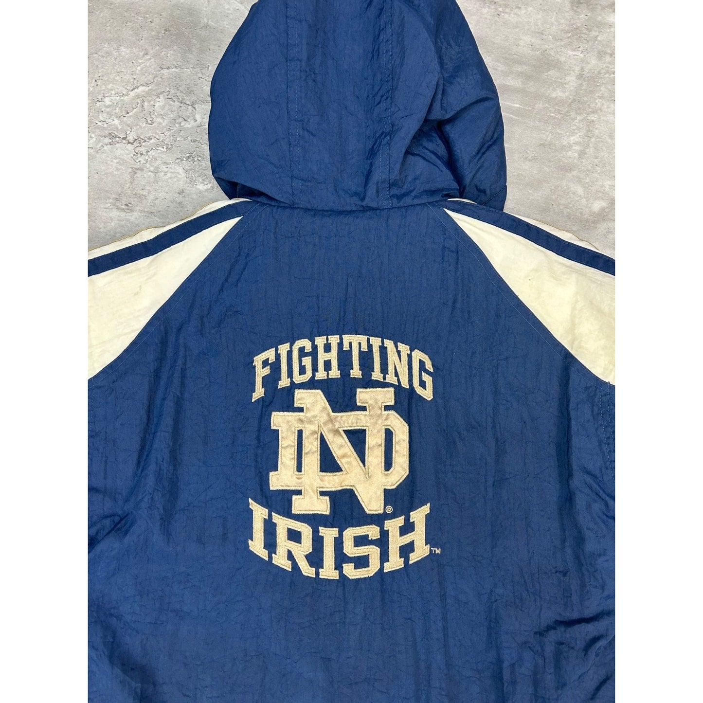 Vintage 90s Notre Dame Fighting Irish NCAA Insulated Starter Jacket Size Small