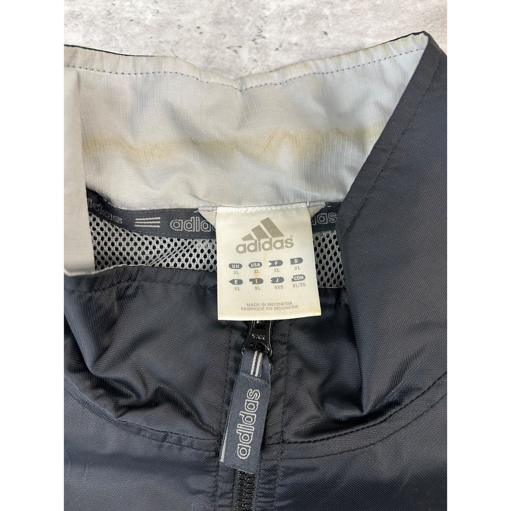 Vintage Adidas Embroidered Logo Nylon Full Zip Windbreaker Jacket Size XL