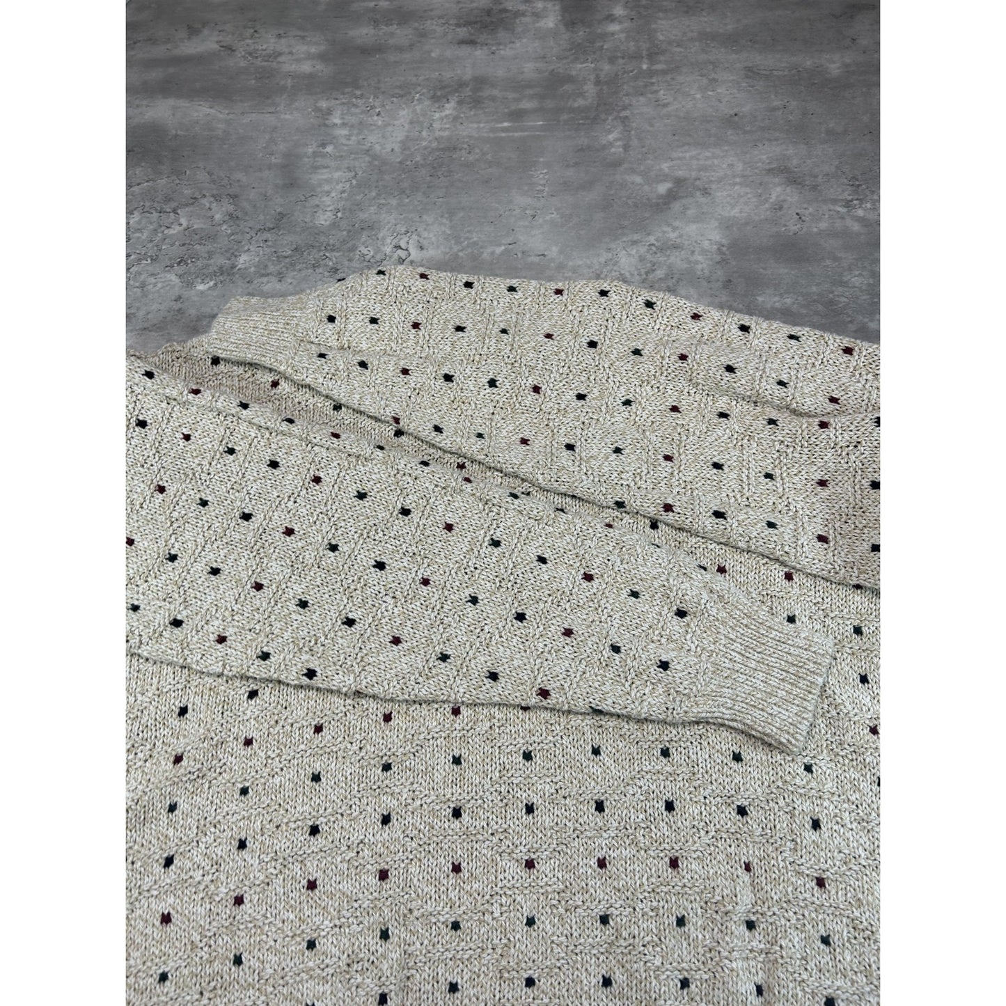 Vintage 90s NWT Naturals Spotted Ribbed Pullover Knit Sweater Size 2XL
