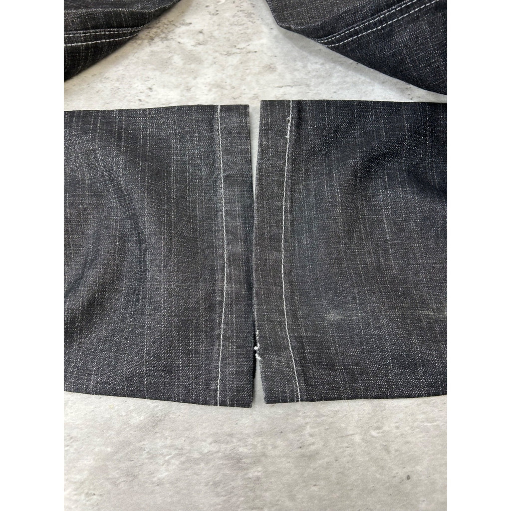 Vintage Y2K Southpole Embroidered Pockets Black Denim Pants Size 31
