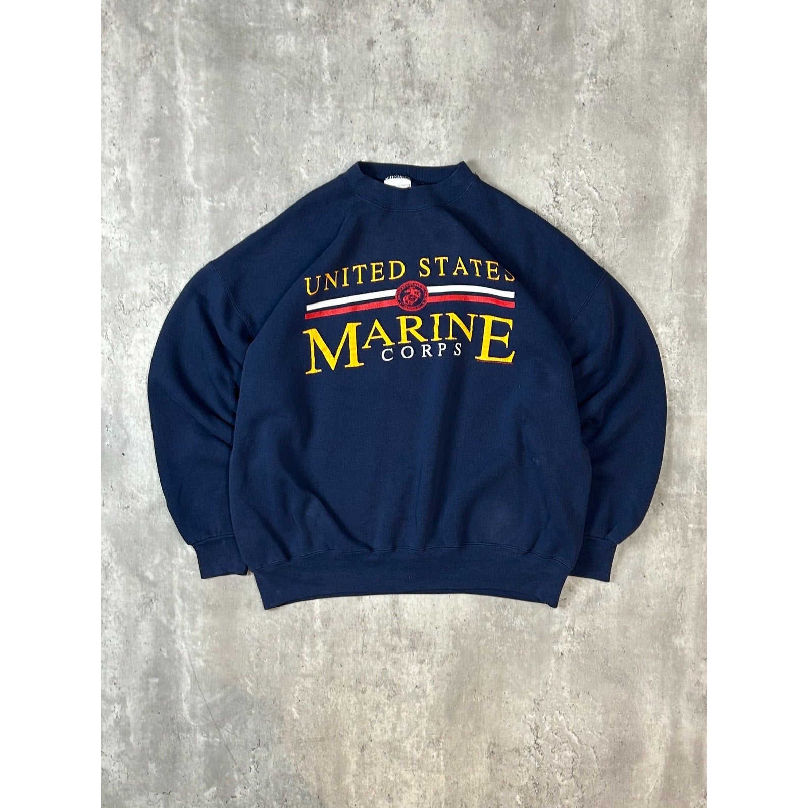 Vintage 1989 United States Marines Graphic Spellout Crewneck Sweatshirt Size XL