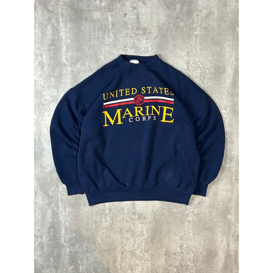 Vintage 1989 United States Marines Graphic Spellout Crewneck Sweatshirt Size XL