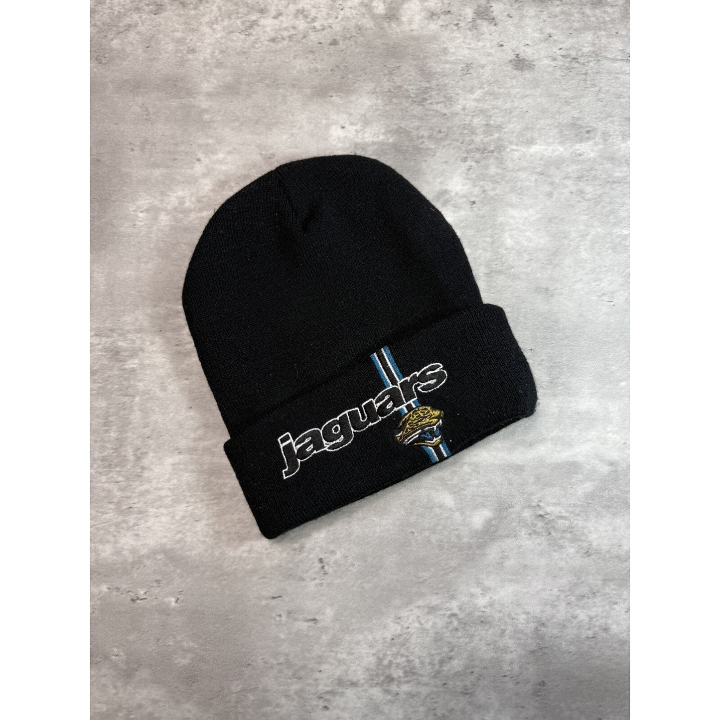 Vintage 90s Jacksonville Jaguars NFL Embroidered Football Beanie Hat OSFA
