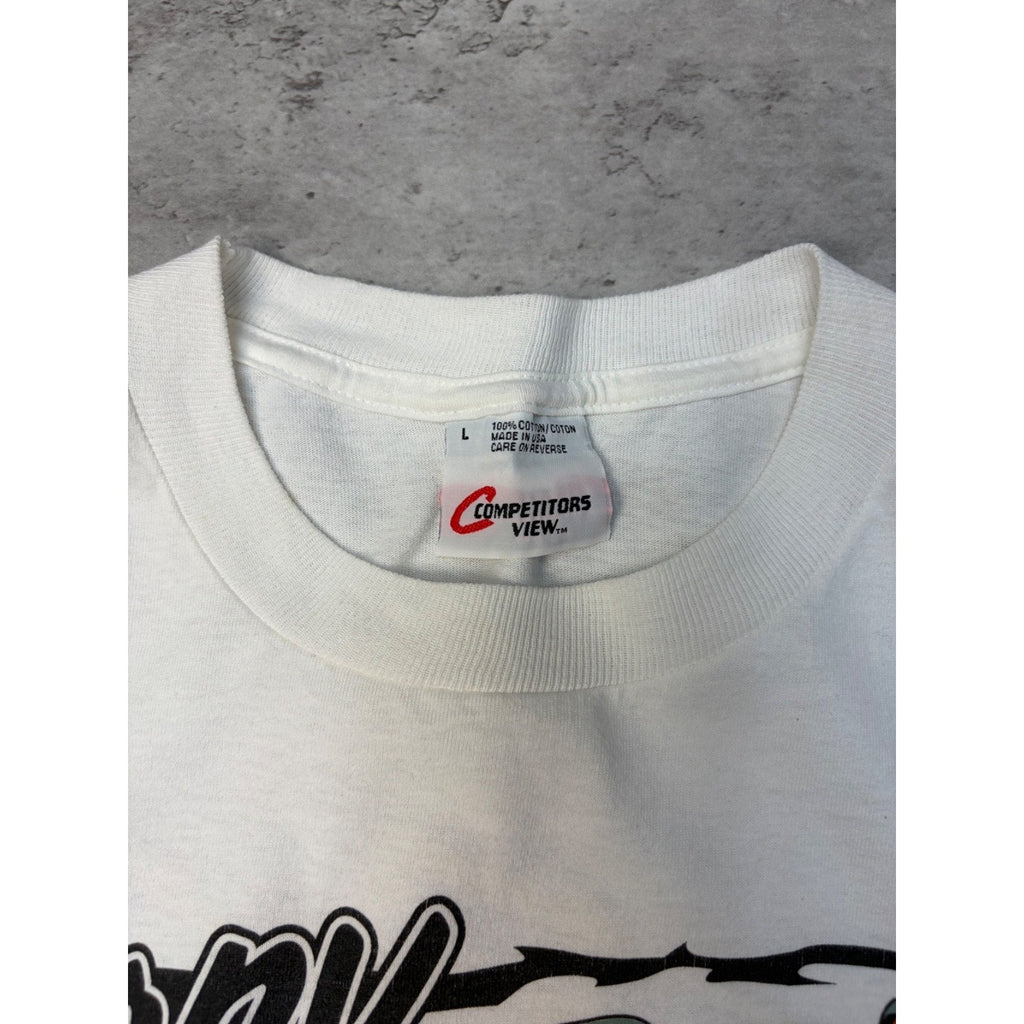 Vintage 1999 Tony Stewart #20 Nascar Hammer It Home Graphic T-Shirt Size Large