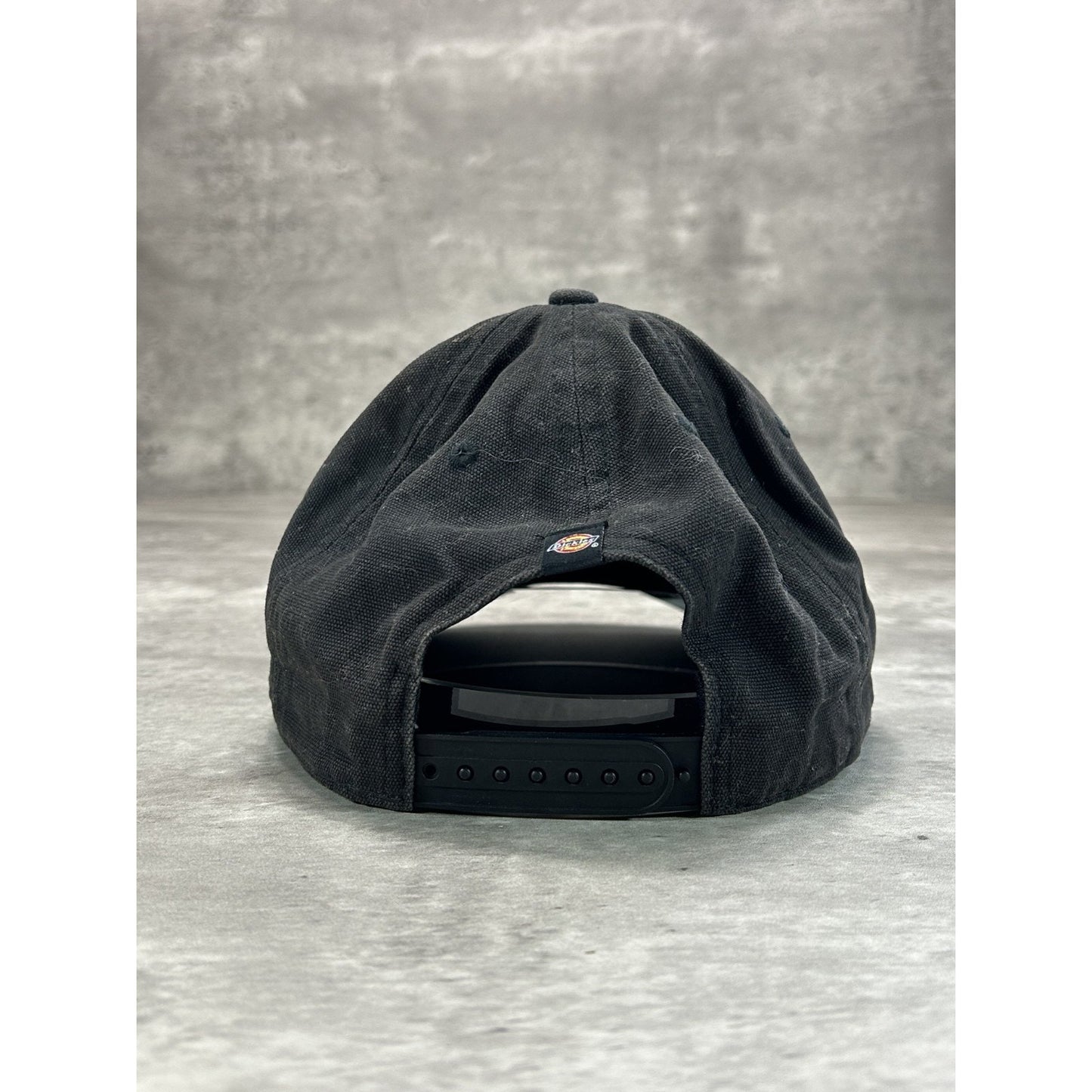 Vintage Dickies Canvas Workwear Embroidered Patch Snapback Hat OSFA Black