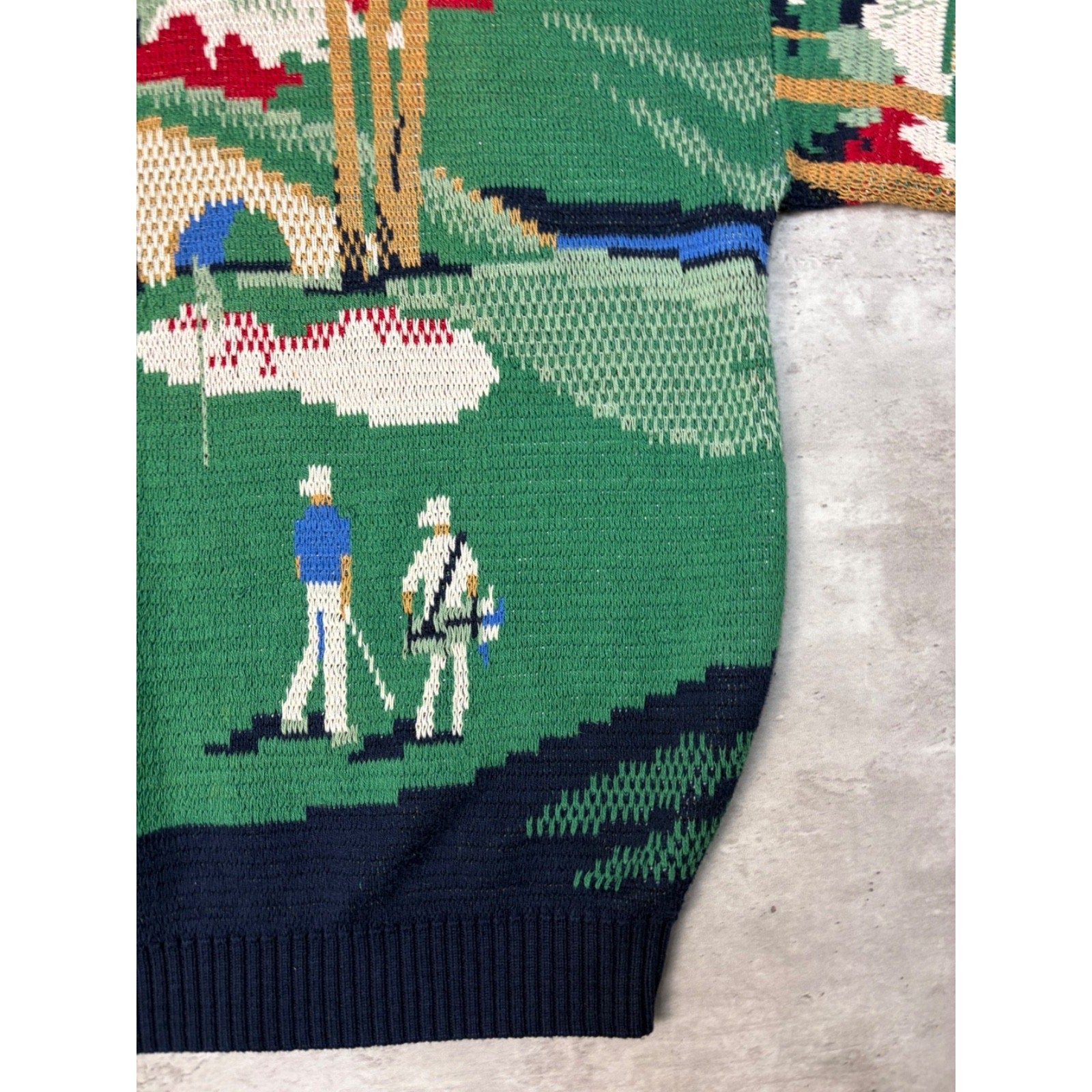 Vintage 90s Crossings Golf All Over Print Knit Sweater Size Large
