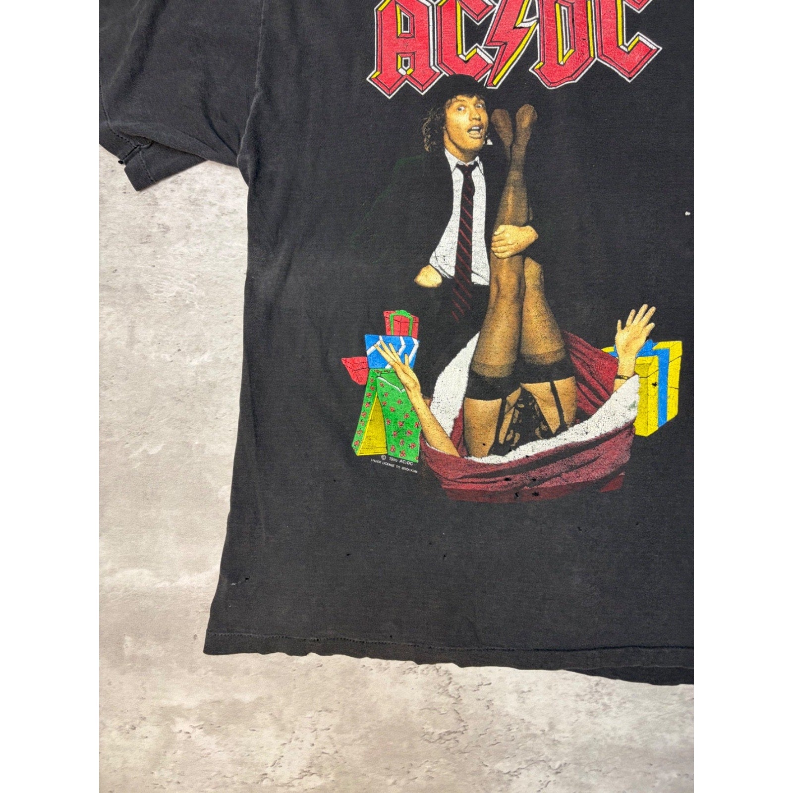 Vintage 1996 AC/DC Angus Young Mistress For Christmas Rock Tour T-Shirt Sz Large