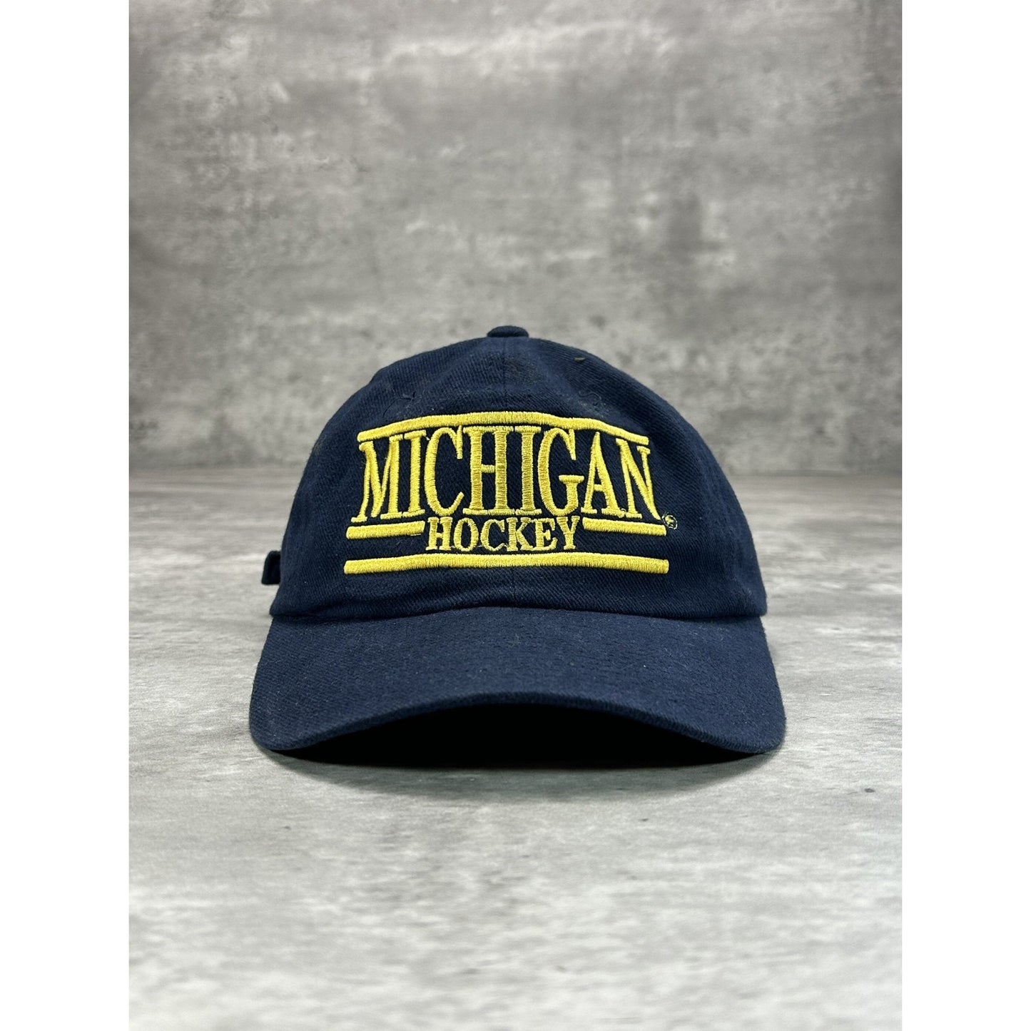 Vintage Michigan Wolverines Hockey NCAA Embroidered Spellout Snapback Hat OSFA