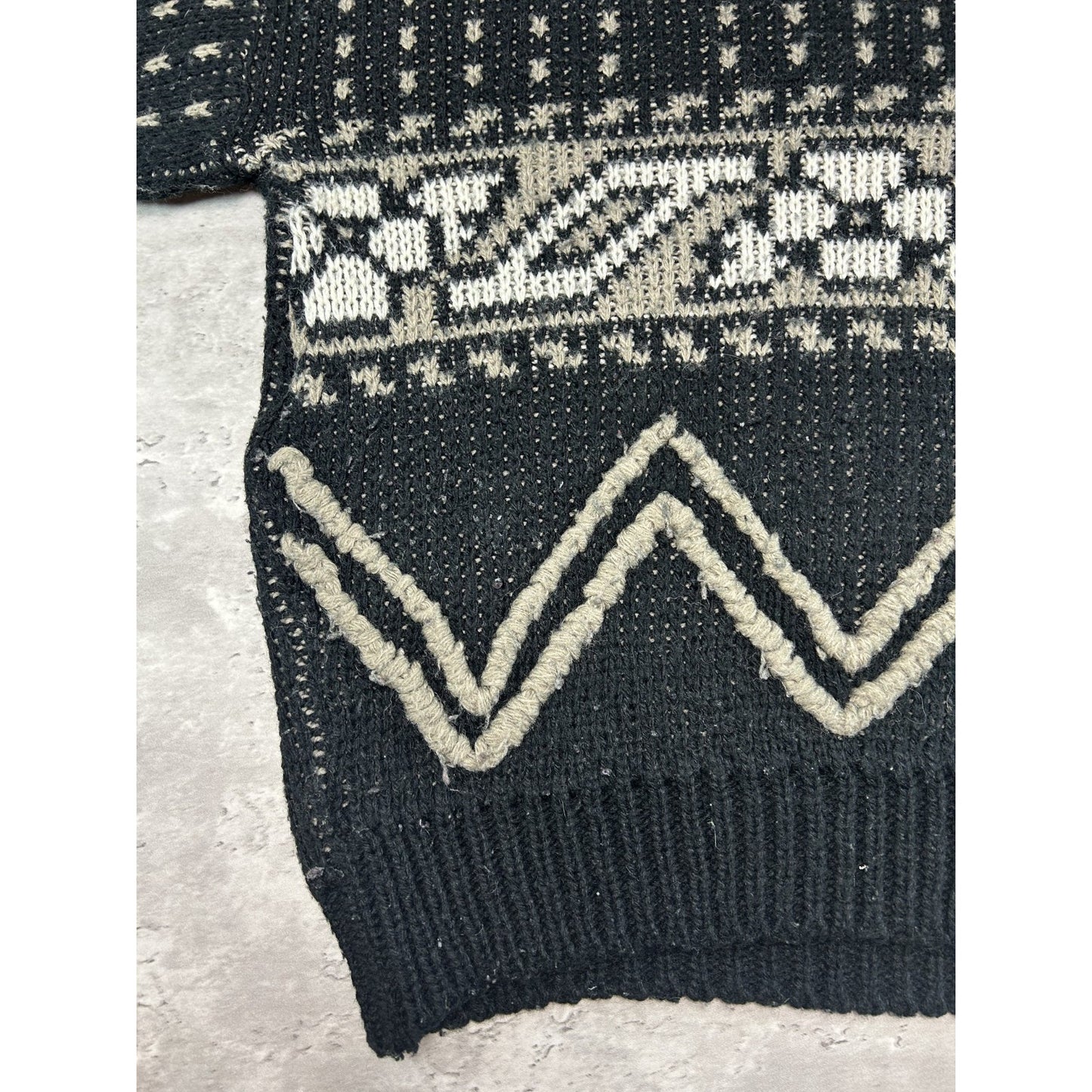 Vintage 90s Abstract Stripe Ribbed Pullover Knit Sweater Size Large