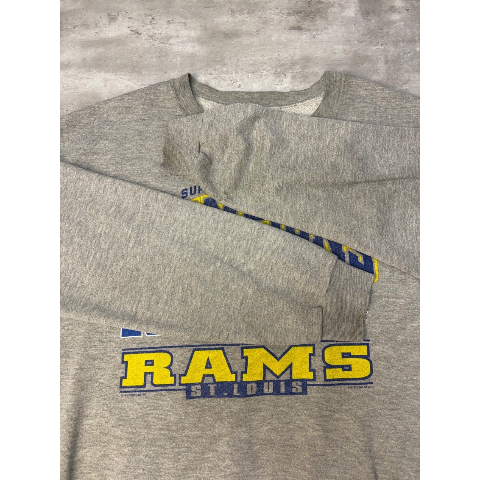 2000 St. Louis Rams NFL Super Bowl XXXIV Champions Graphic Sweatshirt Size XL