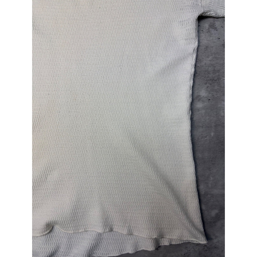 Vintage 1970s Hanes Waffle Print Thermal Long Sleeve T-Shirt Size XL