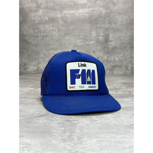 VTG 80s F-111 Military. Fighter Jet Embroidered Patch Trucker Snapback Hat OSFA