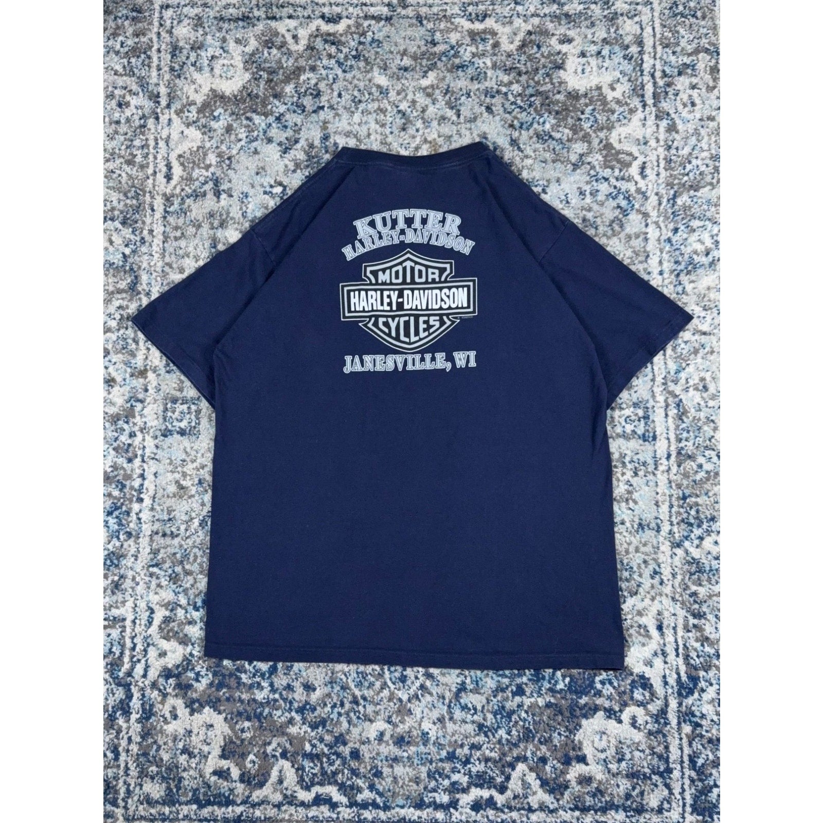 Vintage Harley Davidson Flame Spellout Graphic T-Shirt Size 2XL
