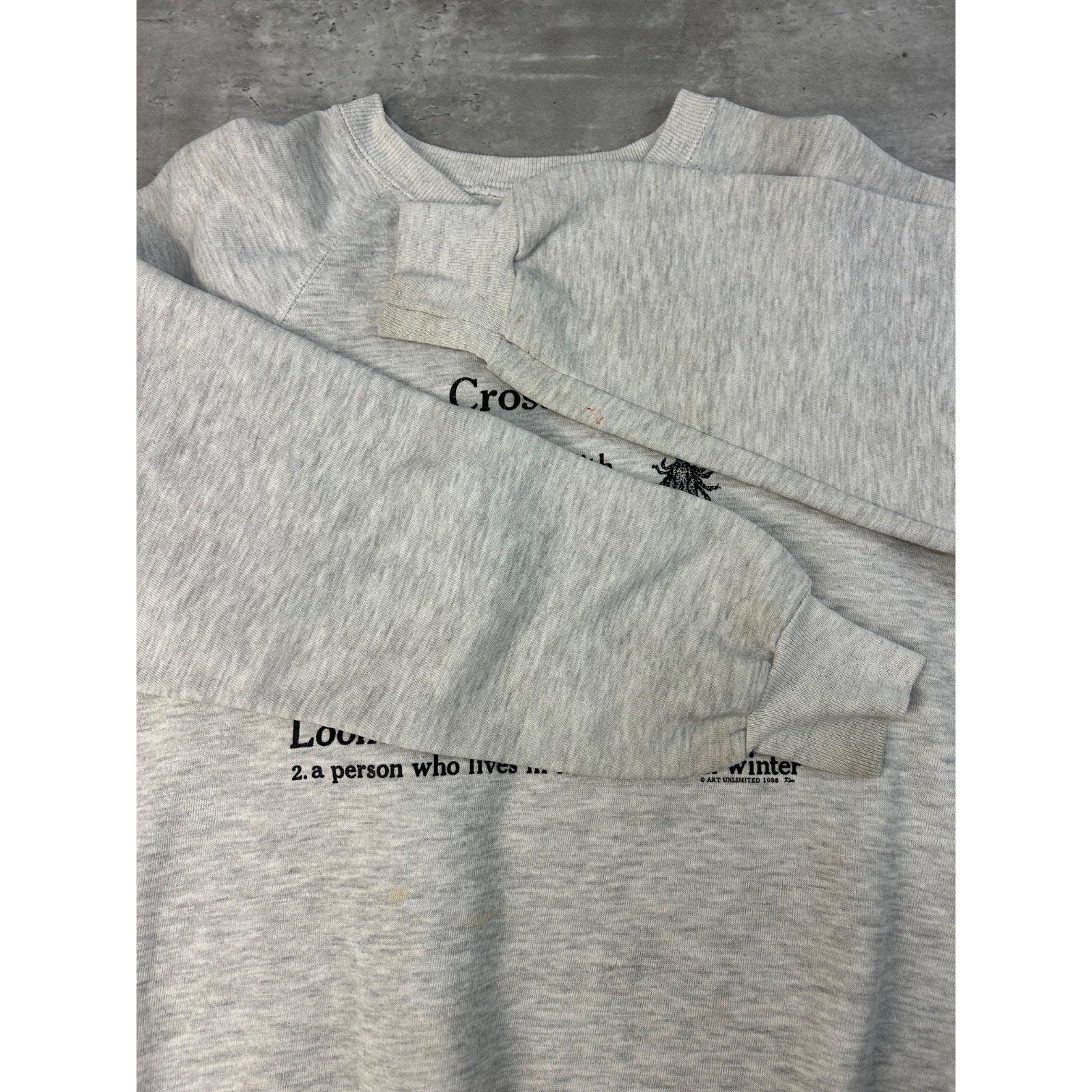 Vintage 1988 Loonatick Animal Comedy Slogan Graphic Sweatshirt Size Large