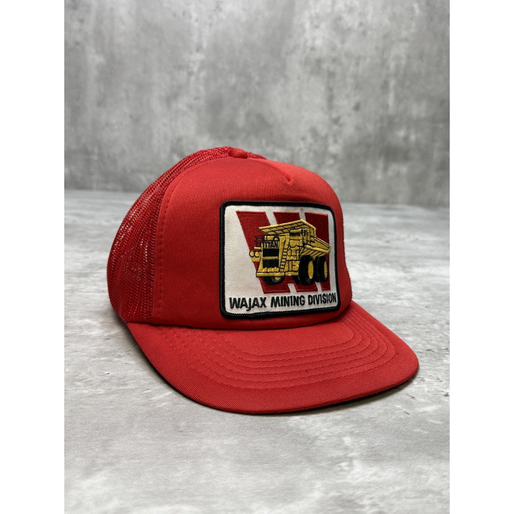 Vintage 80s/90s Wajax Mining Division Embroidered Trucker Snapback Hat OSFA