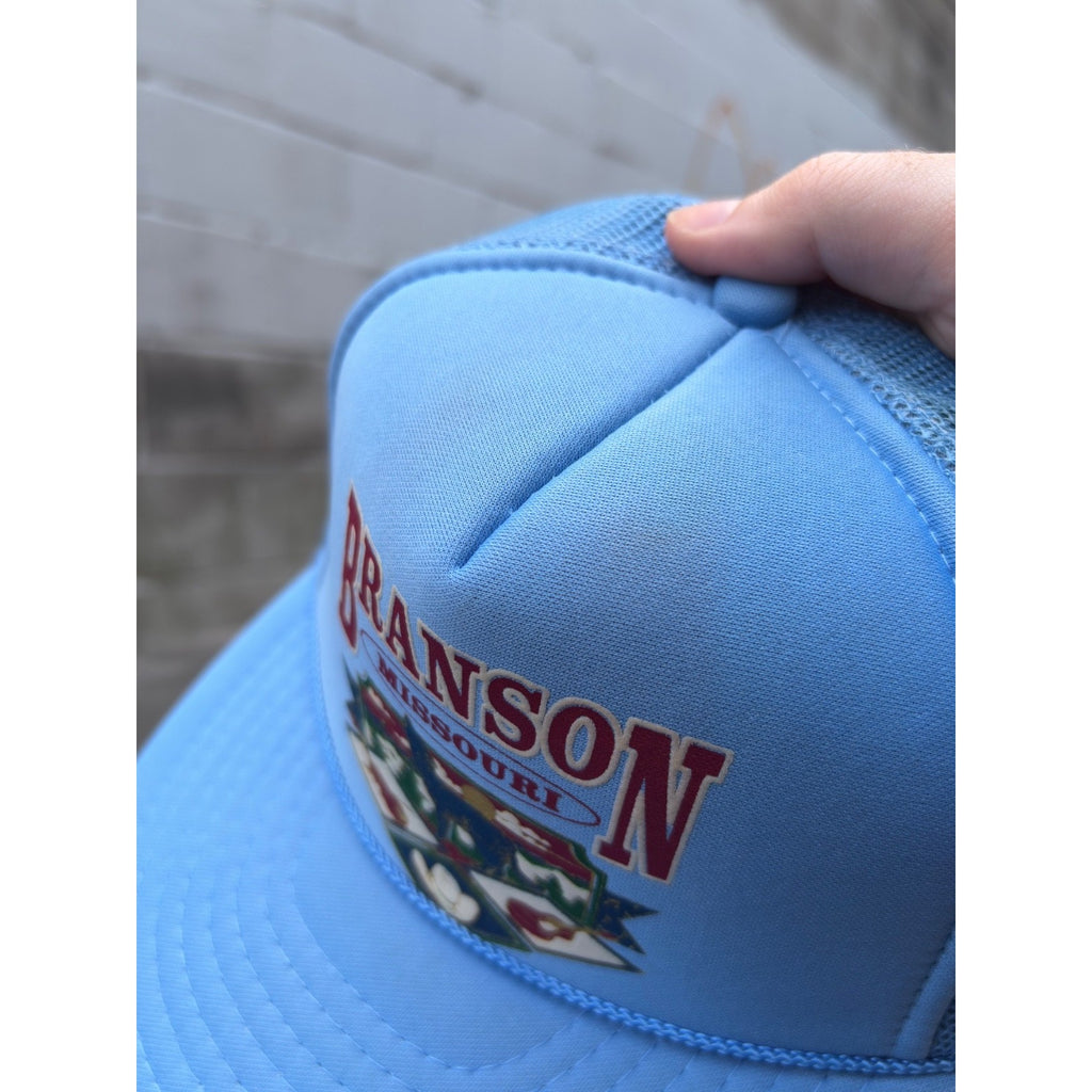 Vintage Branson Missouri Destination Crest Graphic Trucker Snapback Hat OSFA