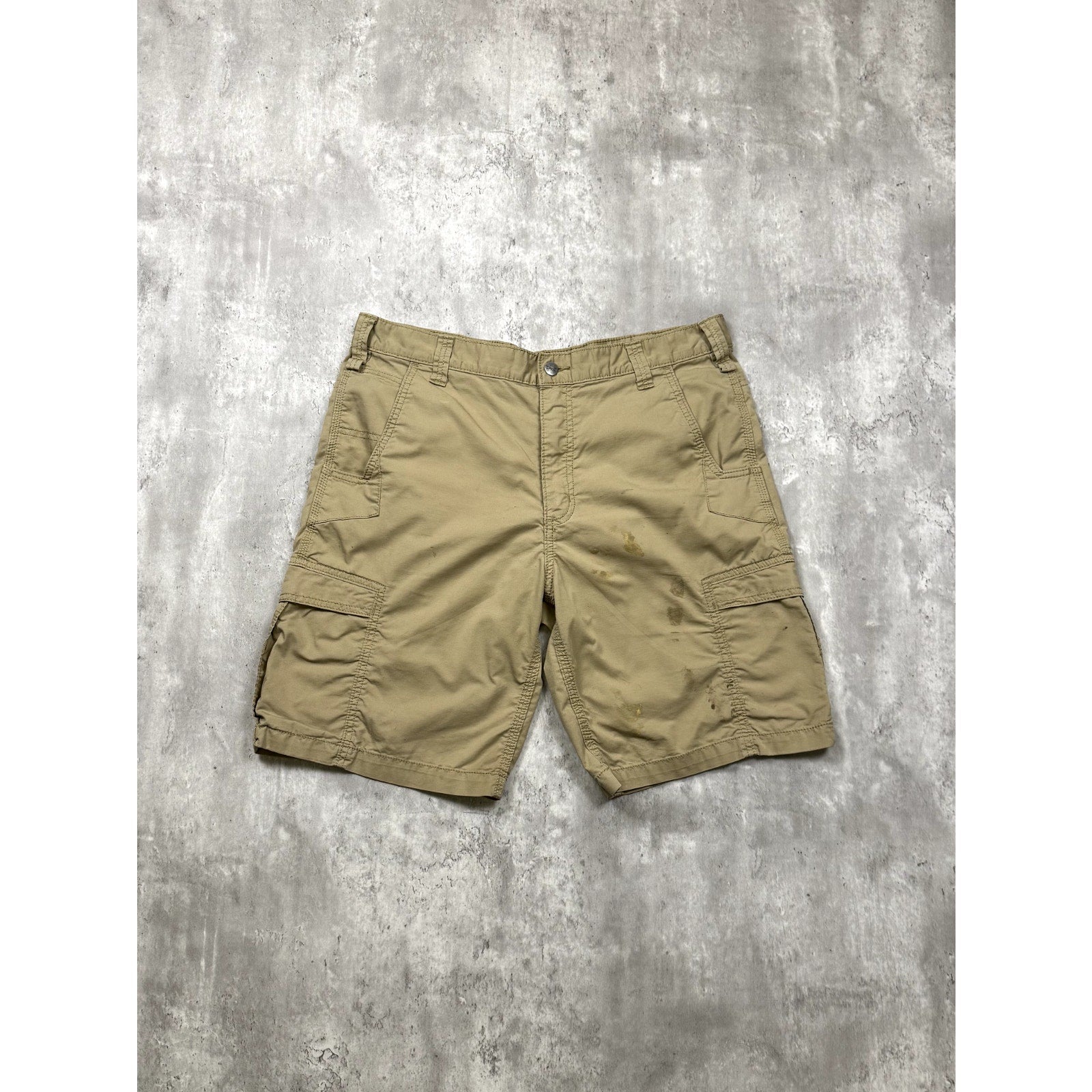 Vintage Carhartt Relaxed Fit Cotton Blend Workwear Cargo Shorts Size 38