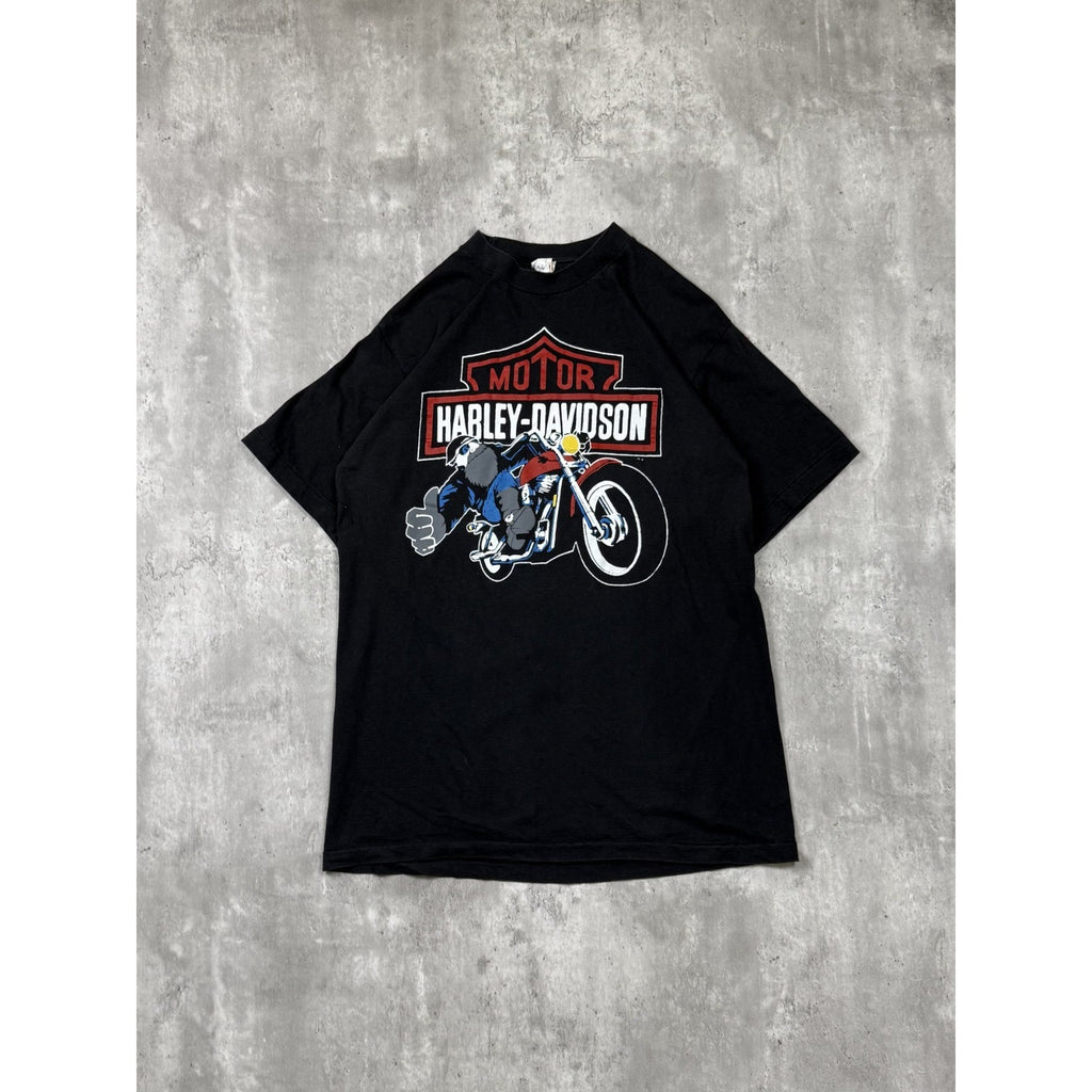 Vintage 90s Harley Davidson Classic Logo Graphic Black T-Shirt Size XL