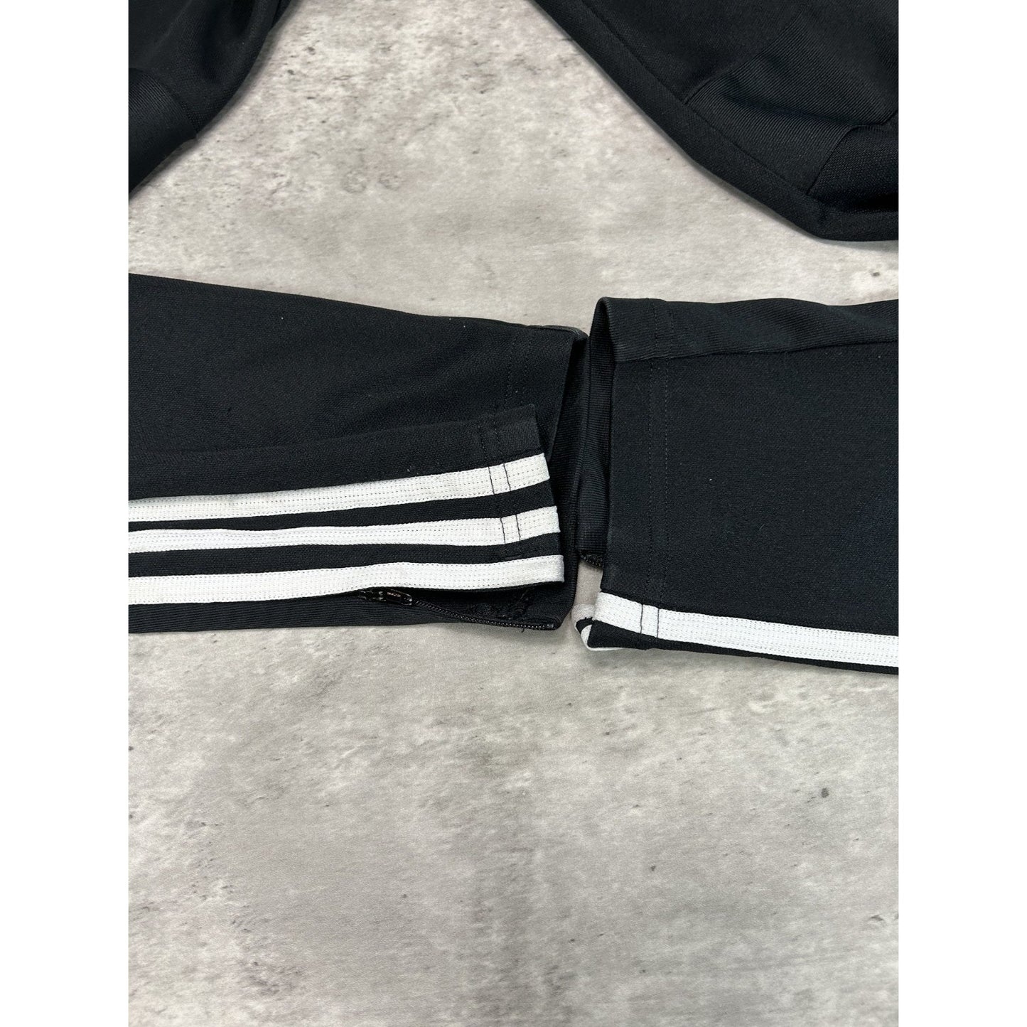 Vintage Adidas Three Stripes Embroidered Nylon Track Pants Size Medium Black