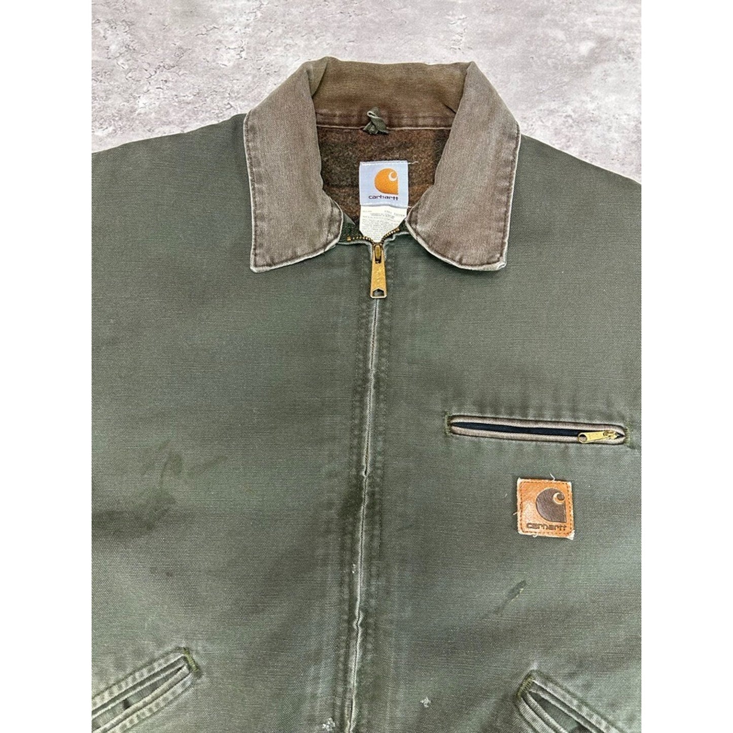 Vintage 90s Carhartt Blanket Lined Canvas Workwear Detroit Jacket Size XL J76MOS