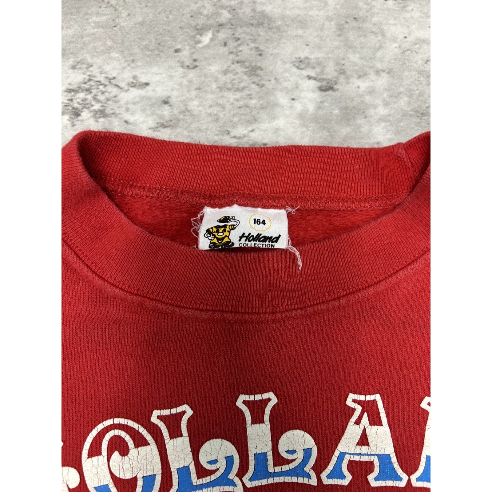 Vintage 80s Holland Amsterdam Graphic Crest Destination Sweatshirt Size Small