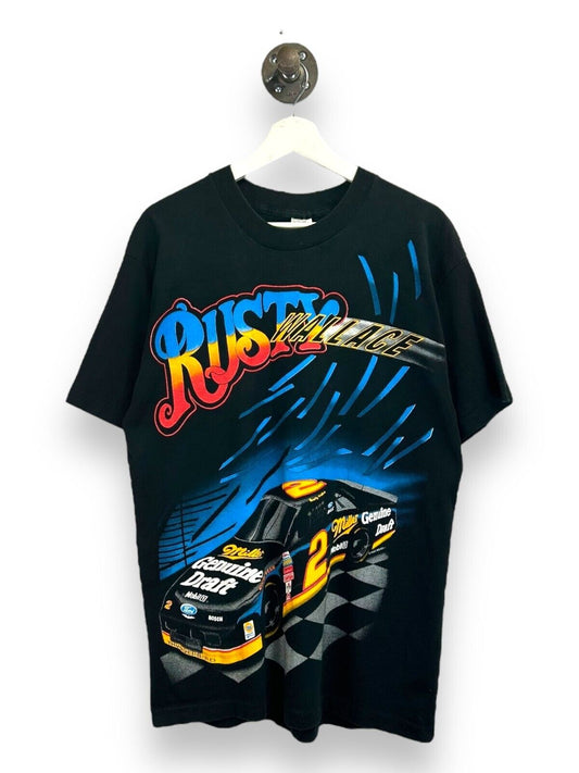 Vintage 90s Rusty Wallace #2 Nascar Racing Kickin' Asphalt T-Shirt Size Large