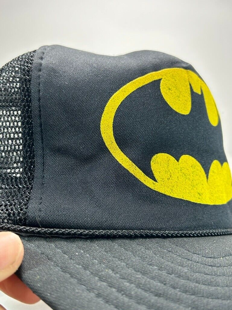 Vintage Batman Graphic Logo Movie Promo Trucker Snapback Hat OSFA