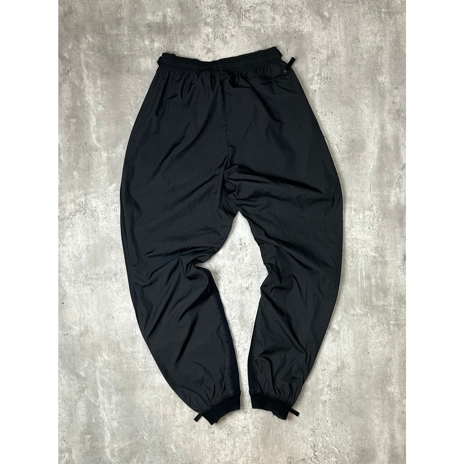 Vintage 90s Adidas Embroidered Patch Tapered Nylon Track Pants Size Small Black