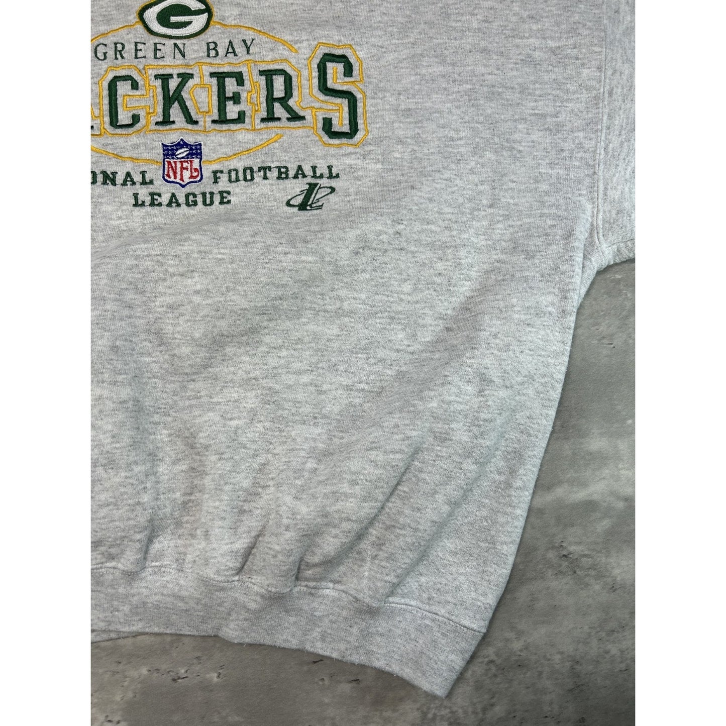 Vintage 90s Green Bay Packers NFL Embroidered Spellout Sweatshirt Size Large