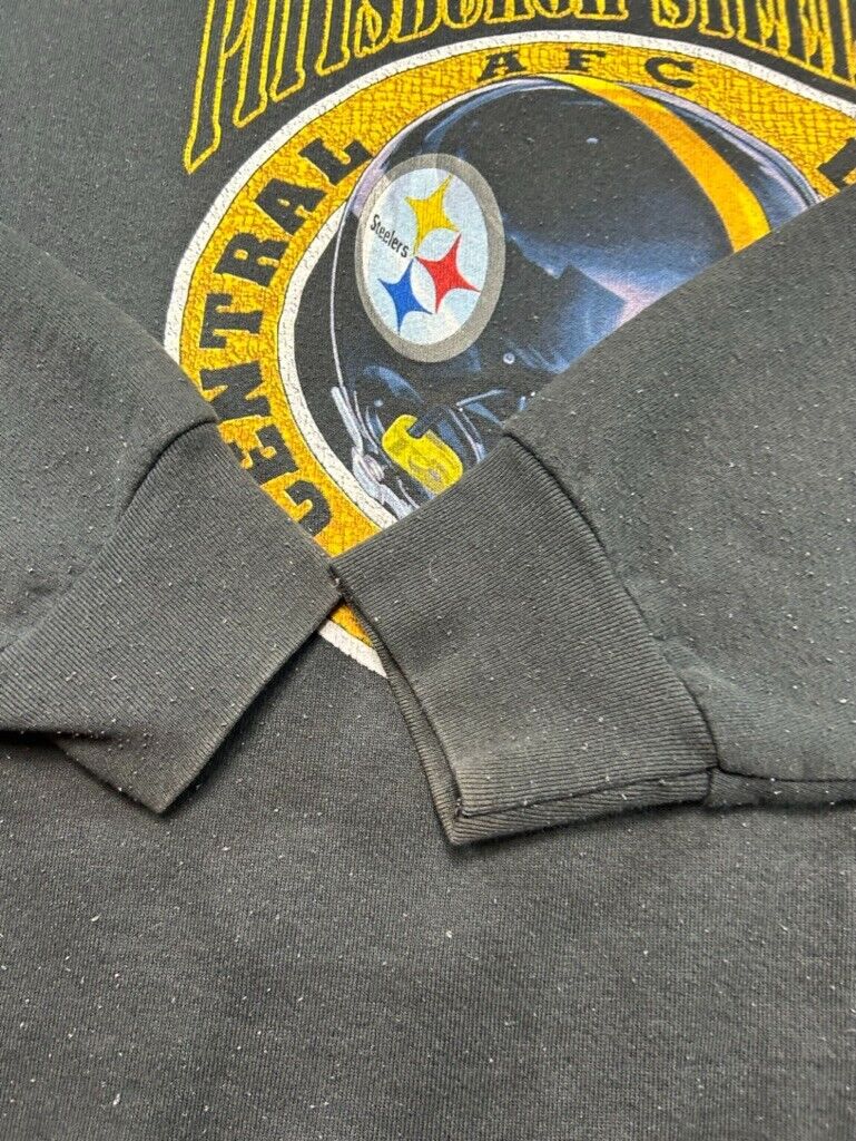 Vintage 1995 Pittsburgh Steelers NFL Helmet Graphic Sweatshirt Size 2XL 90s