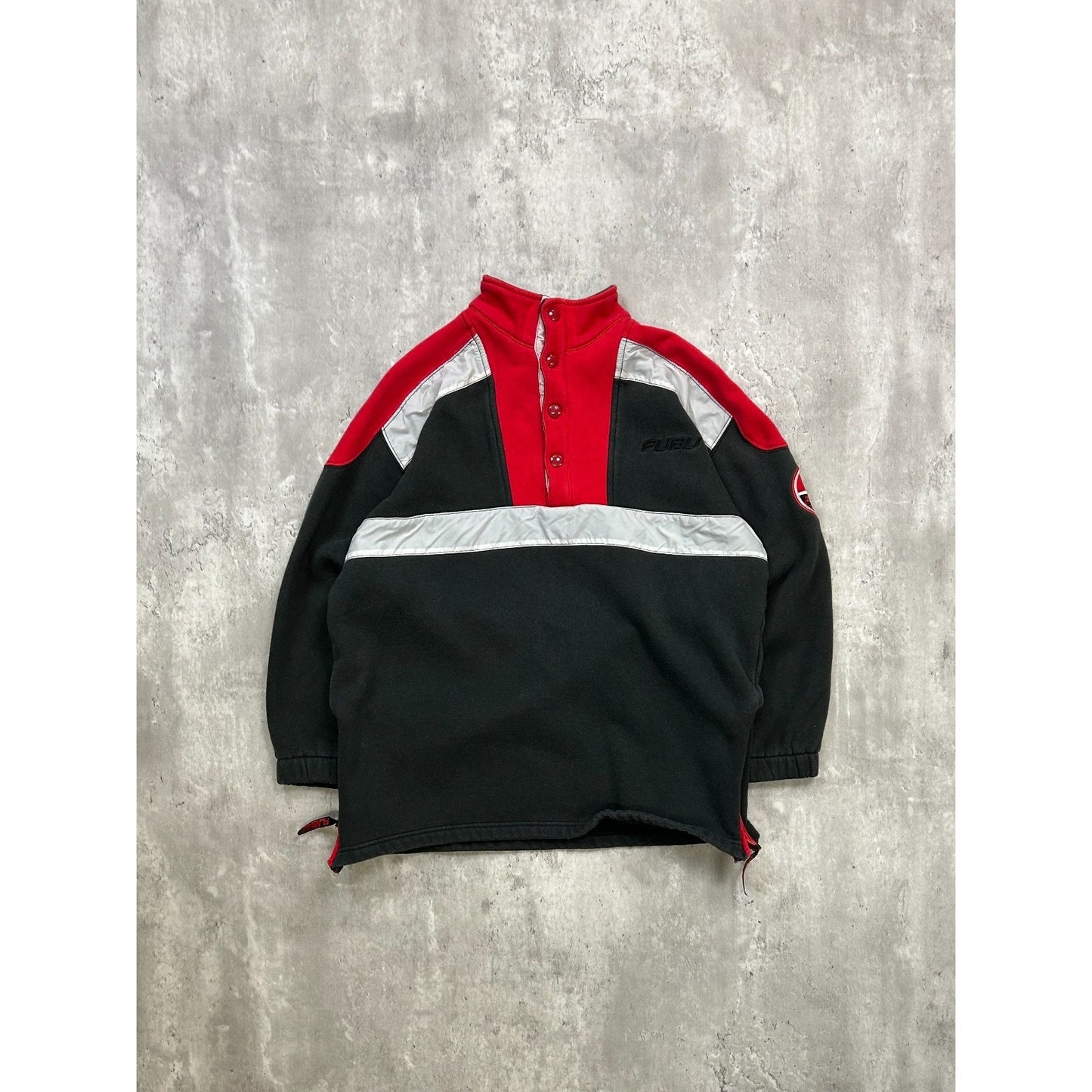 Vintage Y2K Fubu Embroidered 1/4 Button Pullover Sweatshirt Size YOUTH Large