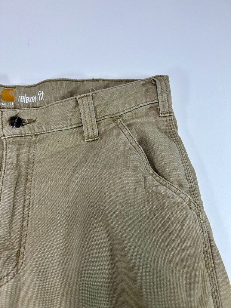 Carhartt Relaxed Fit Canvas Work Wear Five Pocket Pants Size 35W Beige