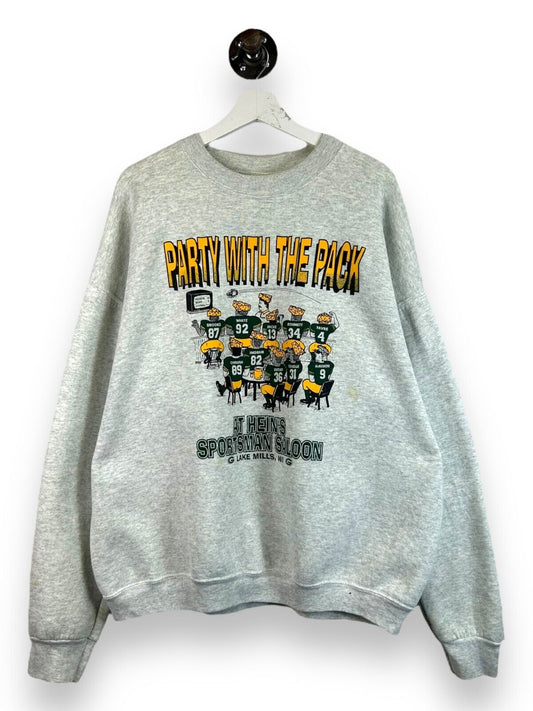 Vintage 90s Party With The Pack Green Bay Packers NFL Sweatshirt Size 2XL