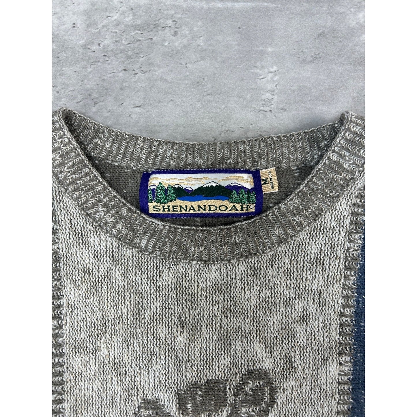 Vintage 90s Shenandoah Golf All Over Print Graphic Knit Sweater Size Medium