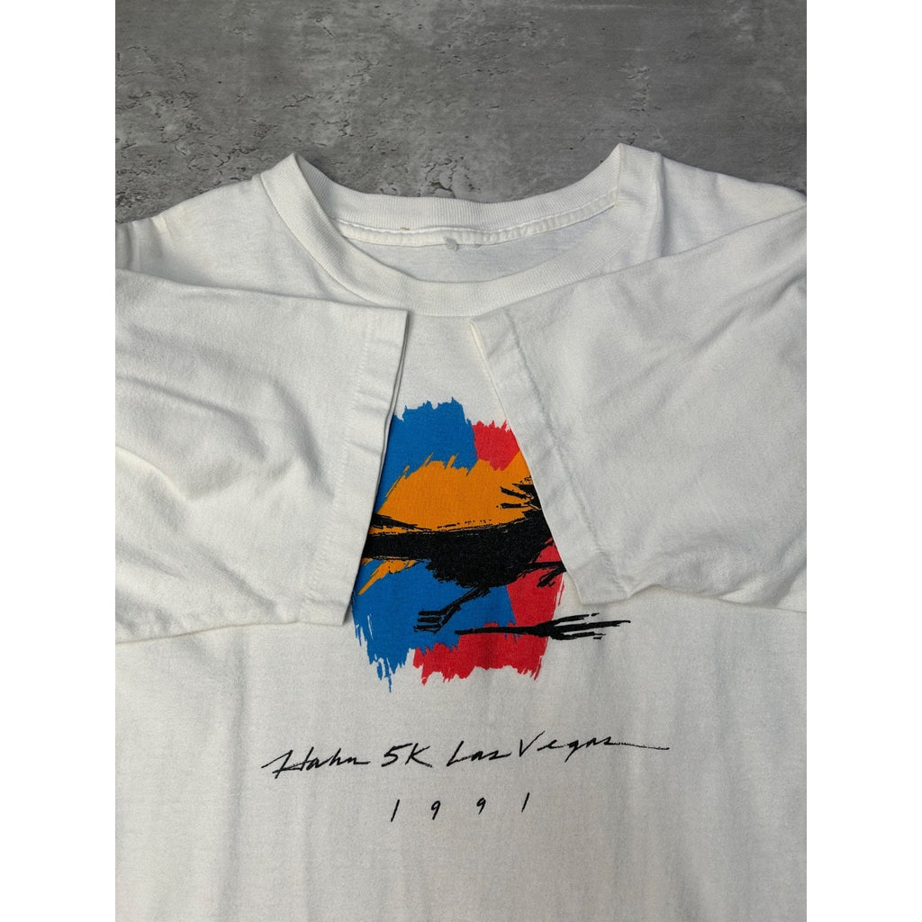 Vintage 90s Hahn 5k Las Vegas Destination Graphic T-Shirt Size Large