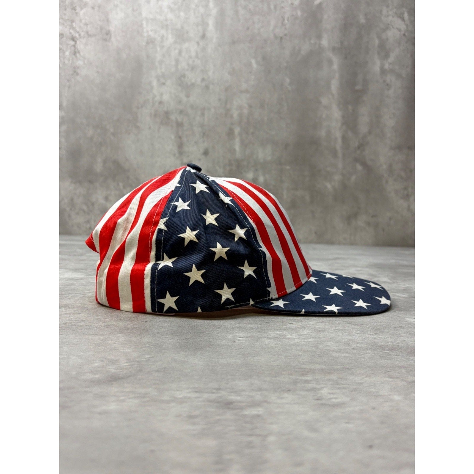 Vintage 90s American Flag All Over Print Graphic Snapback Hat OSFA