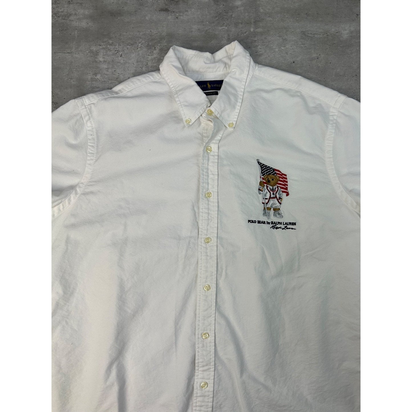 Vintage Polo Ralph Lauren Embroidered Polo Bear Button Up Shirt Size XXL