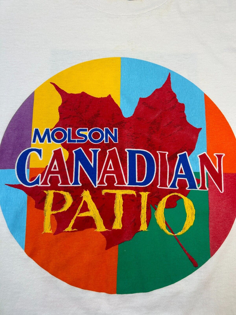 Vintage 90s Molson Canadian Beer Art Style Graphic T-Shirt Size XL