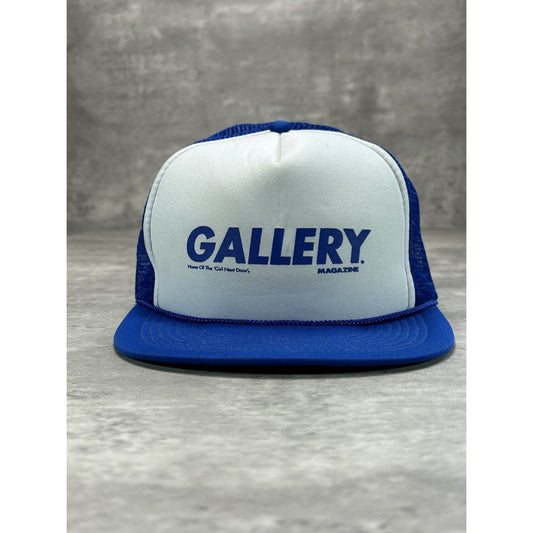 Vintage 80s Gallery Magazine Graphic Spellout Trucker Snapback Hat OSFA